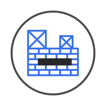 Abstract construction blueprint design inside a circle shape with blue and .. Ilustración de archivo