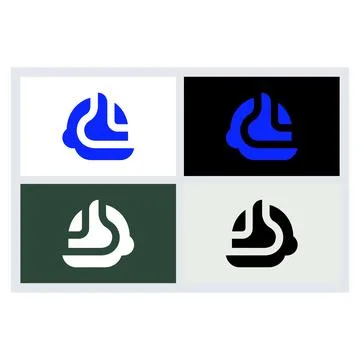 Abstract Construction Hard Hat Logo Design Set Stock Illustration