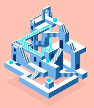 Abstract construction with secrets, labyrinth with secrets Stock Illustration