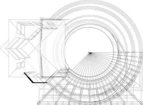 Abstract Construction Structure Vector Stock Illustration
