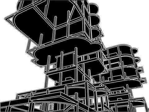 Abstract Construction Structure Vector Stock Illustration