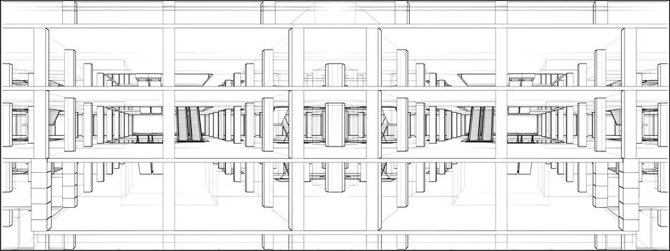 Abstract Construction Structure Vector Stock Illustration