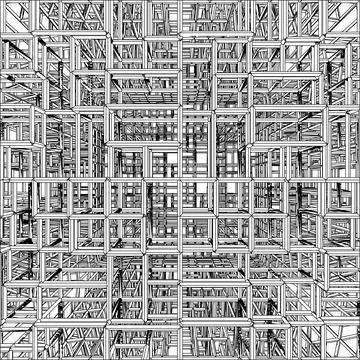 Abstract Construction Structure Vector 스톡 일러스트