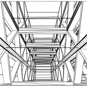 Abstract Construction Structure Vector Stock Illustration
