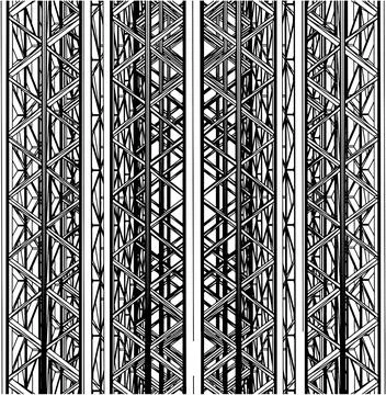 Abstract Construction Structure Vector Stock Illustration