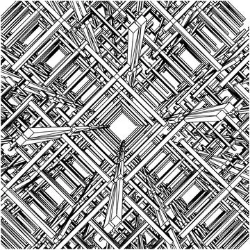 Abstract Construction Structure Vector Stock Illustration