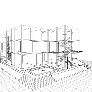 Abstract Construction Structure Vector 스톡 일러스트