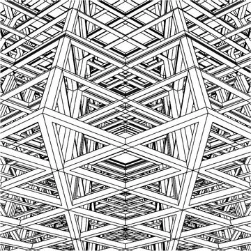 Abstract Construction Structure Vector Stock Illustration