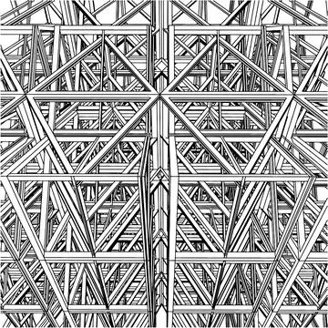 Abstract Construction Structure Vector Stock Illustration