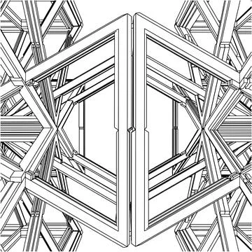 Abstract Construction Structure Vector Stockillustratie