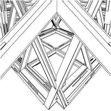 Abstract Construction Structure Vector Stock Illustration