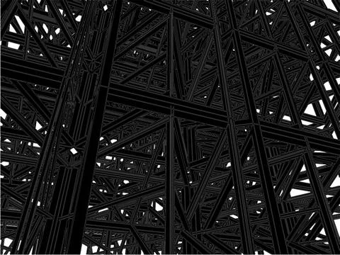 Abstract Construction Structure Vector Stock Illustration