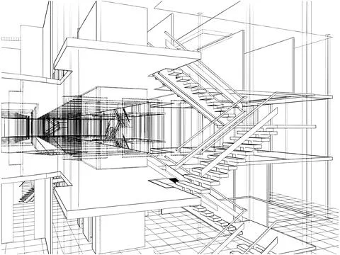 Abstract Construction Structure Vector Stock Illustration