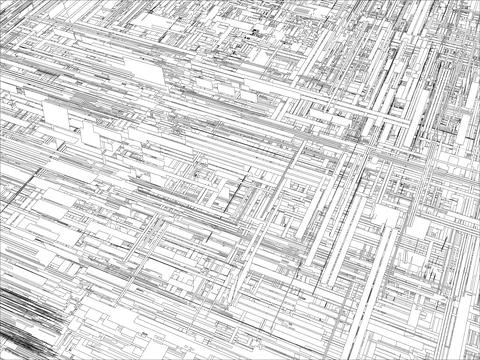 Abstract Construction Structure Vector Stock Illustration