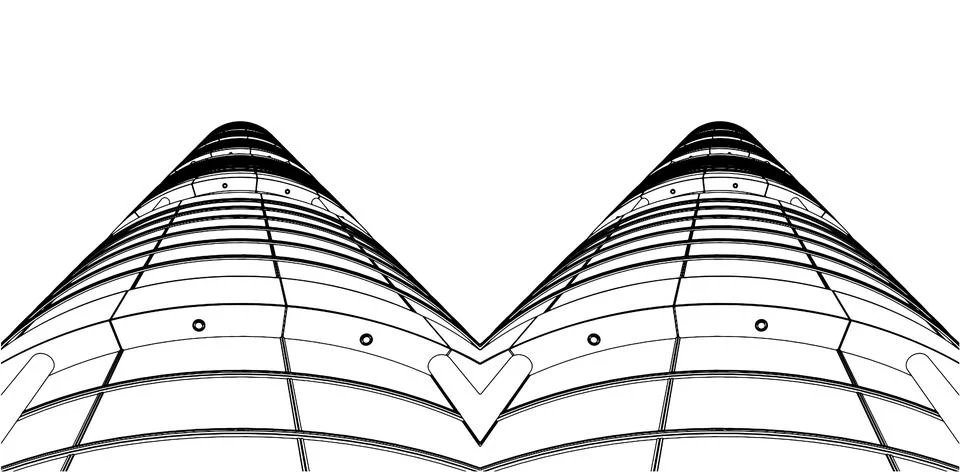 Abstract Constructions of the Skyscraper From Top Vector 스톡 일러스트