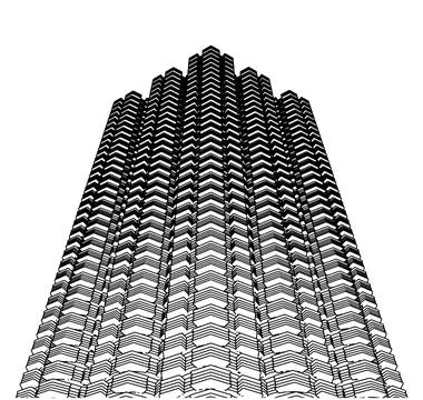 Abstract Constructions of the Skyscraper From Top Vector 스톡 일러스트