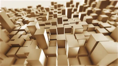 Abstract Container shape, 4k Background Random Motion, 3d Dark Animation. Stock Footage 294051857