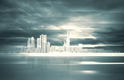 Abstract contemporary background. 3 d City 스톡 일러스트