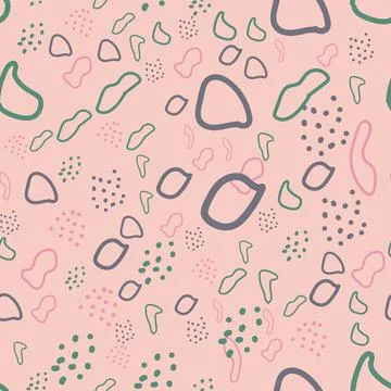 Abstract contemporary modern trendy seamless patterns. Hand drawn various rou イラスト素材