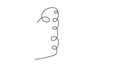 Abstract Continuous Line Brain Loop Animation Stock Footage 327927079