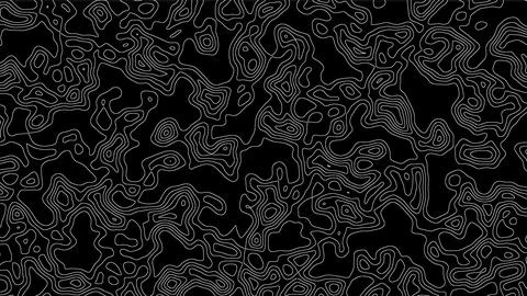 Abstract contour lines create a dynamic topographic pattern against a black.. Stock Illustration