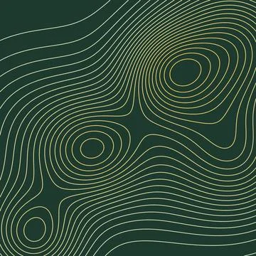Abstract contour lines pattern design on dark green background Stock Illustration