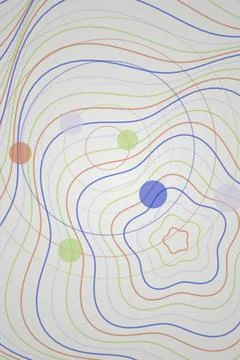 Abstract Contour Map with Data Points Stock Photos