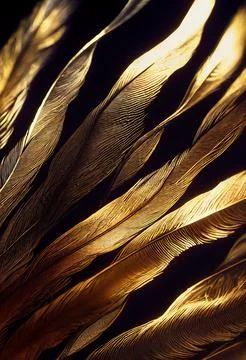 Abstract contrast gold feather pattern Stock Illustration