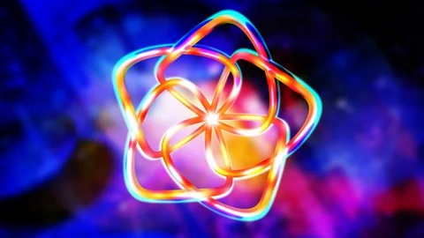 Abstract Convolving Flower Star in Deep Outer Space Cosmos Stock Footage 114707331