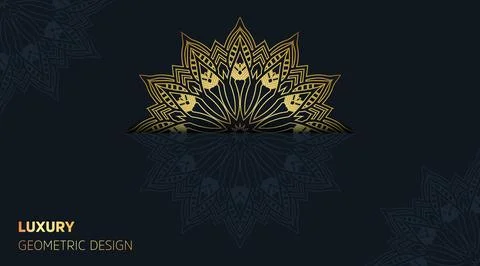 Abstract cool gradient luxury color mandala art background template Stock Illustration