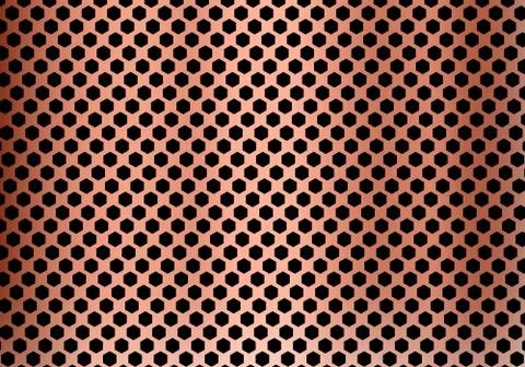 Abstract copper metal background made from hexagon pattern texture. Geometric Stock Illustration