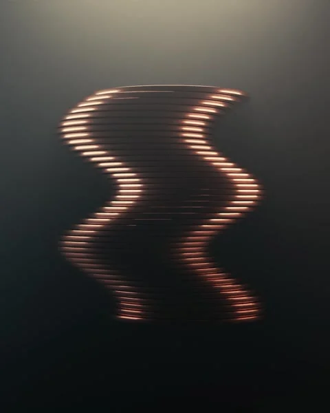 Abstract Copper Rings Wave Animation 3D Render Loop Video stock 329479394