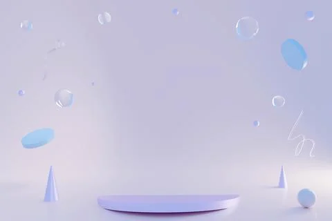 Abstract corner composition with geometric transparent glass figures podium and 스톡 일러스트