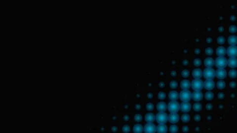 Abstract corner composition with glowing blue spheres on black background 스톡 동영상 339614852