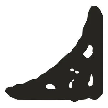 Abstract corner element drawn with black pencil or marker with uneven grunge 库存插图