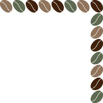 Abstract corner frame border of coffee bean in trendy green and brown Greeting Stock Illustration
