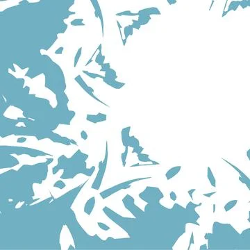 Abstract Corner frame of spots in the form of flowers and plants in a trendy Stock Illustration