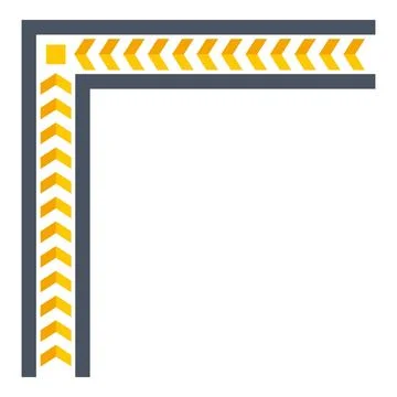 Abstract corner frame with yellow chevrons Stock Illustration