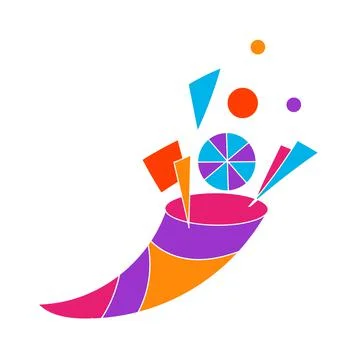 Abstract cornucopia vector illustration for thanks, lottery winnings, various Stock Illustration