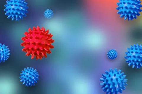 Abstract coronavirus molecule on a colorful background backdrop. Coronavirus Stock Illustration