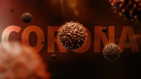 Abstract Coronavirus Visual - 3D Rendering Stock Illustration