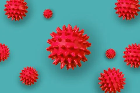 Abstract coronovirus molecule on a green background. Coronovirus spread concept. Stock Illustration