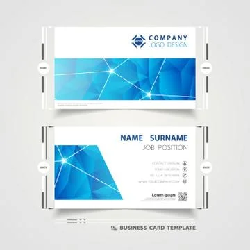 Abstract corporate blue technology name card template design for business. イラスト素材