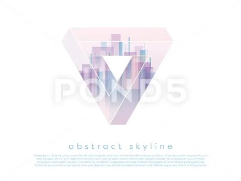 Abstract corporate business cityscape vector background with transparent shapes Stock Illustration