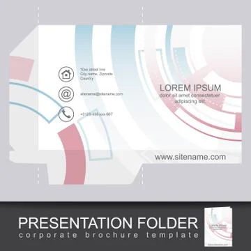 Abstract corporate folder with die cut, technology pattern Stock Illustration