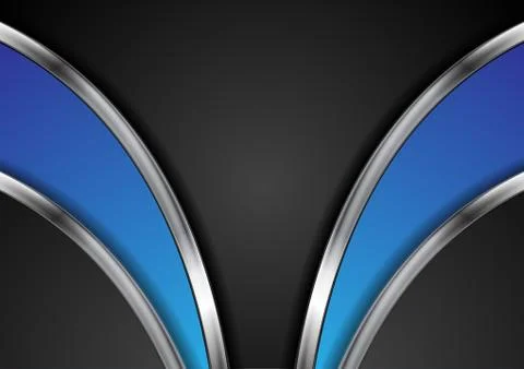 Abstract corporate metallic waves vector background Illustrazione stock