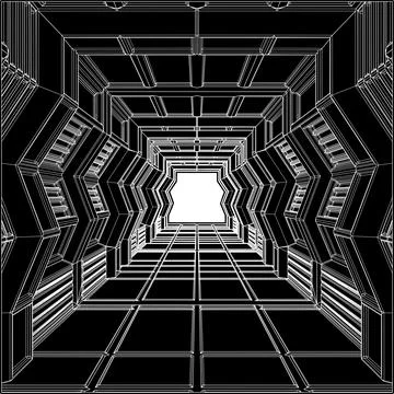 Abstract Corridor Construction Structure Vector. 스톡 일러스트