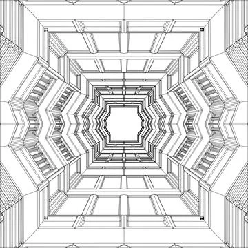 Abstract Corridor Construction Structure Vector. Stockillustratie