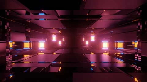 Abstract corridor with glass walls 3d illustration Stock Footage 160534026