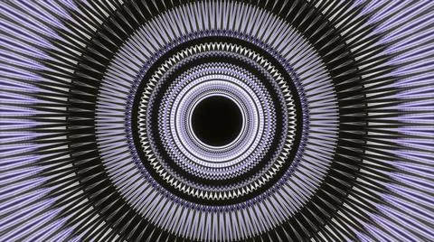 Abstract corridor with shining rings, view inside of an alien space ship in Stock Illustration